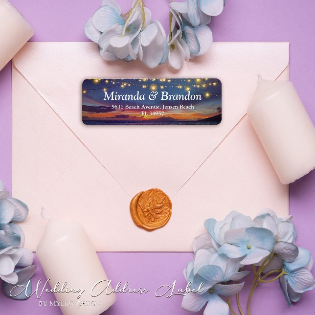 Elegant String Lights Summer Sunset Beach Address (Creator Uploaded)