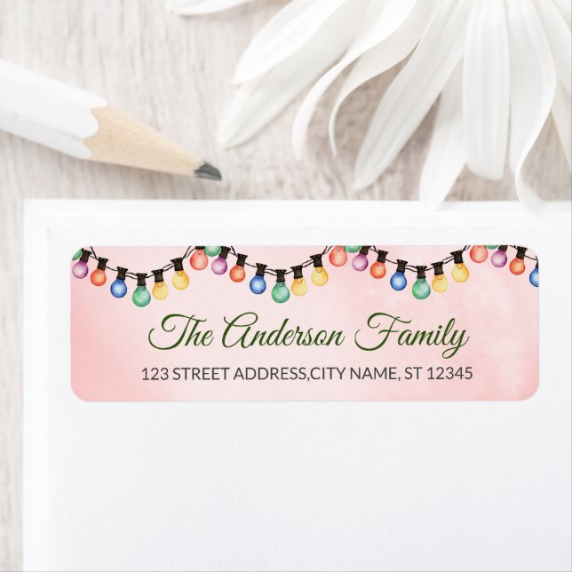 Elegant String of Merry Christmas Light Bulbs (Insitu)