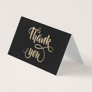 Elegant Stripe Black, Dots Thank You Card