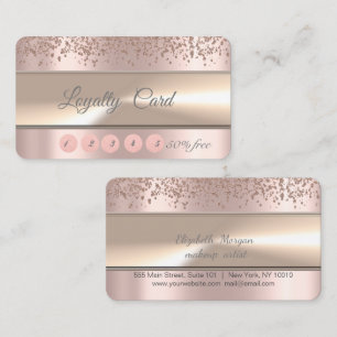 Elegant Stripe,Diamonds  Rose Gold Loyalty Card