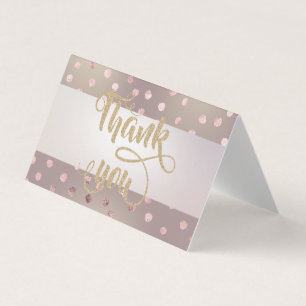 Elegant Stripe  Dots Thank You Card