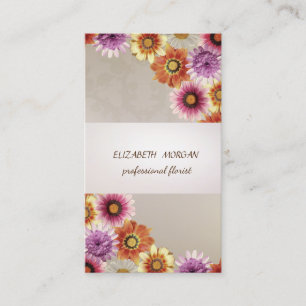 Elegant  Stripe ,Lace, Flowers Business Card
