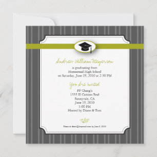 Elegant Stripe Pattern: Green Invitation