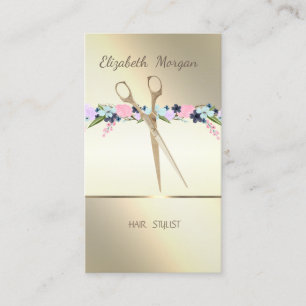 Elegant ,Stripe,Scissors,Flowers Appointment Card