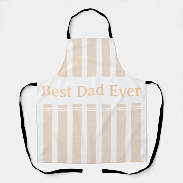 Elegant Striped Best Dad Ever Personalised Apron (Front)
