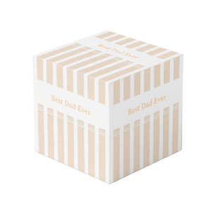 Elegant Striped Best Dad Ever Personalised Cube