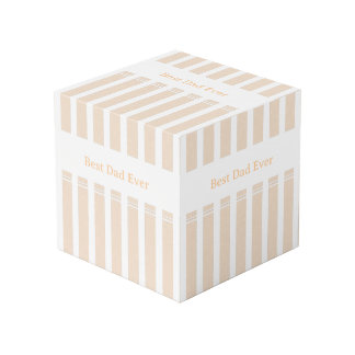 Elegant Striped Best Dad Ever Personalised Cube