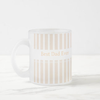 Elegant Striped Best Dad Ever Personalised Frosted Glass Coffee Mug