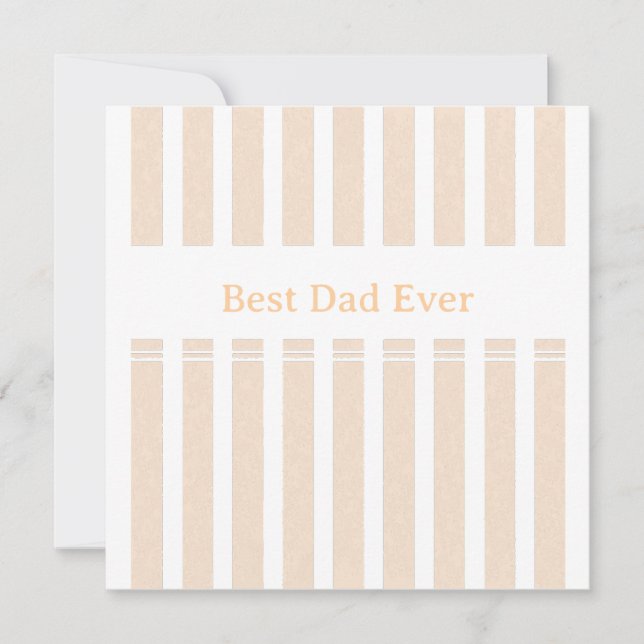 Elegant Striped Best Dad Ever Personalised Invitation (Front)
