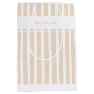 Elegant Striped Best Dad Ever Personalised Medium Gift Bag
