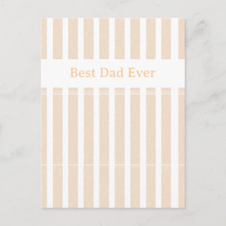 Elegant Striped Best Dad Ever Personalised Postcard