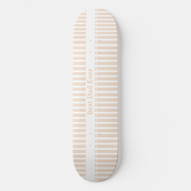 Elegant Striped Best Dad Ever Personalised Skateboard (Front)