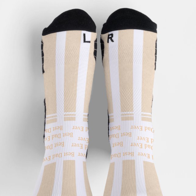 Elegant Striped Best Dad Ever Personalised Socks (Top)