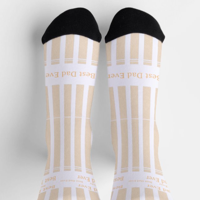 Elegant Striped Best Dad Ever Personalised Socks (Top)