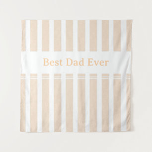 Elegant Striped Best Dad Ever Personalised Tapestry