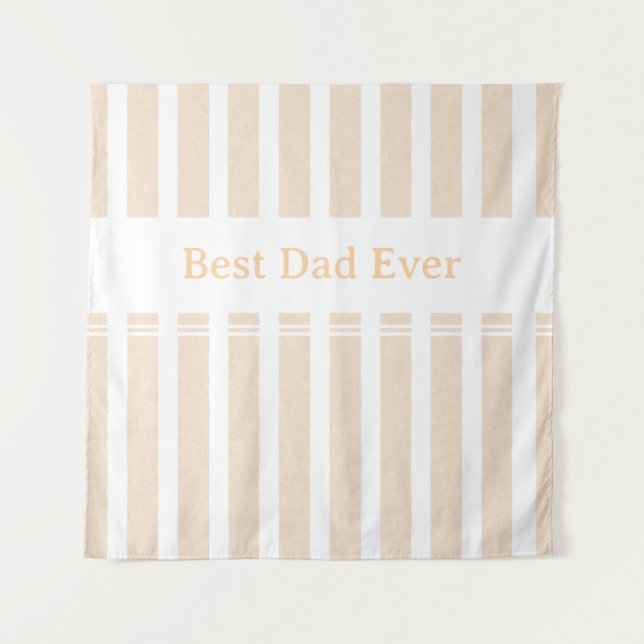 Elegant Striped Best Dad Ever Personalised Tapestry (Front)