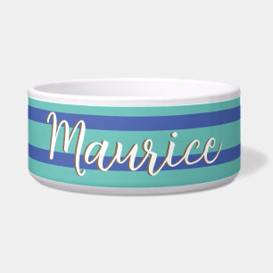 Elegant Striped Blue Stylish Rustic Dog Food
