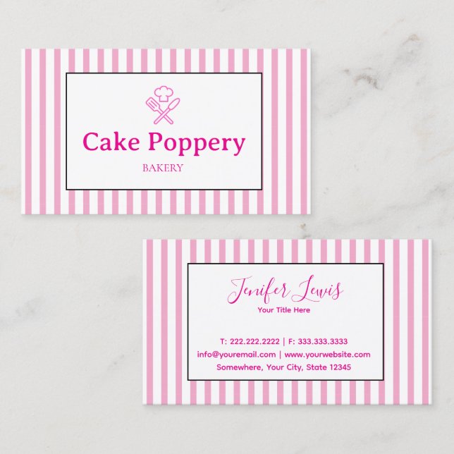 Elegant Striped Business Card (Front/Back)