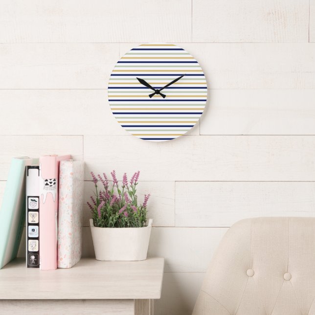 Elegant Striped Clock (Reading Room)