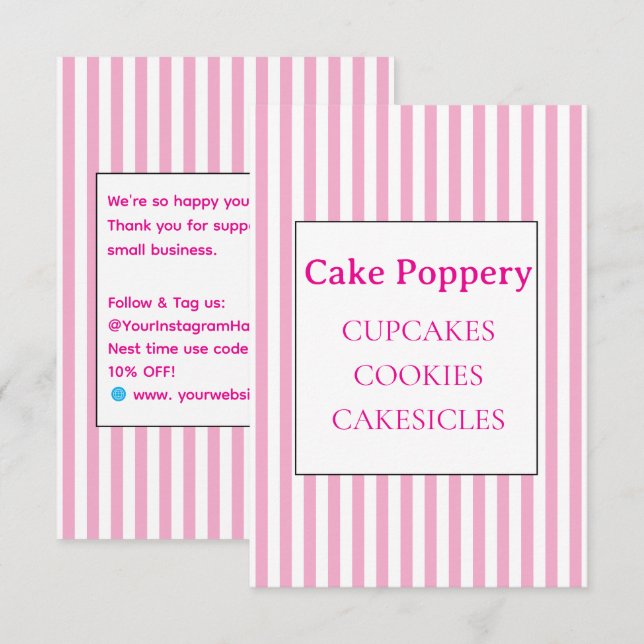 Elegant Striped Enclosure Card (Front/Back)