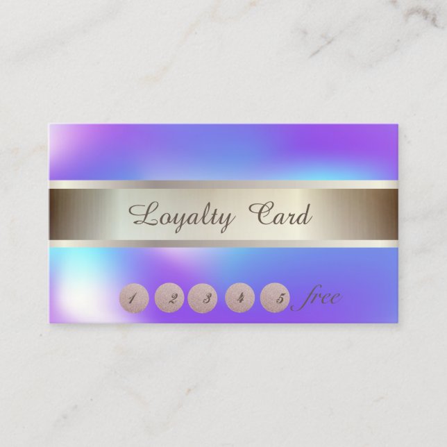 Elegant ,Striped,Holographic Loyalty Card (Front)