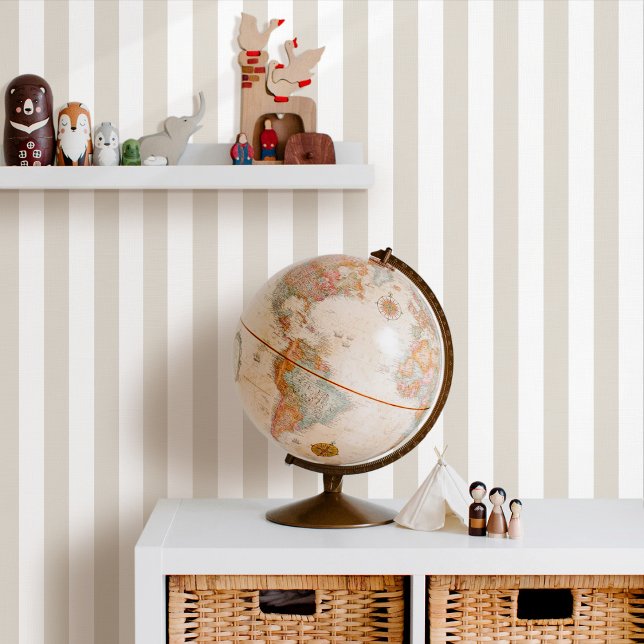 Elegant Striped Neutral Greige White Wall (Creator Uploaded)