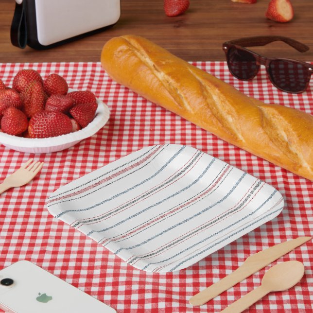 Elegant striped pattern. paper plate (Picnic)