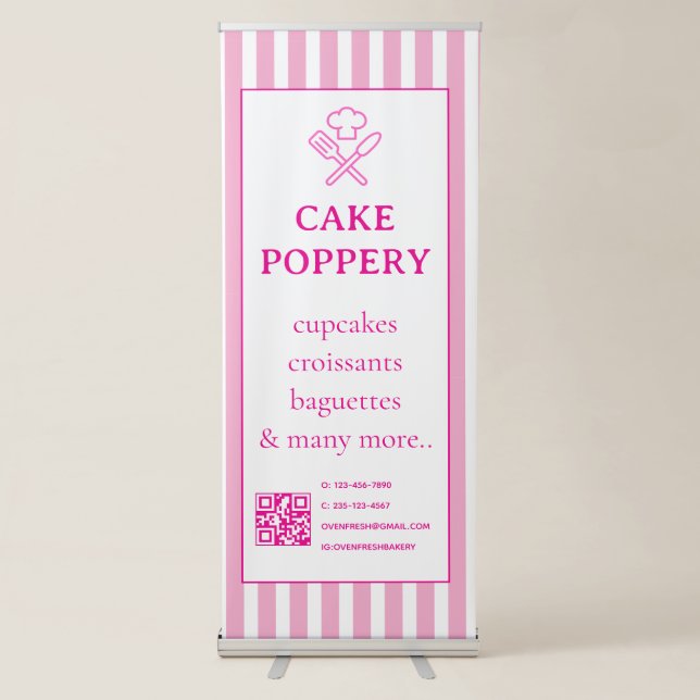 Elegant Striped Retractable Banner (Front)