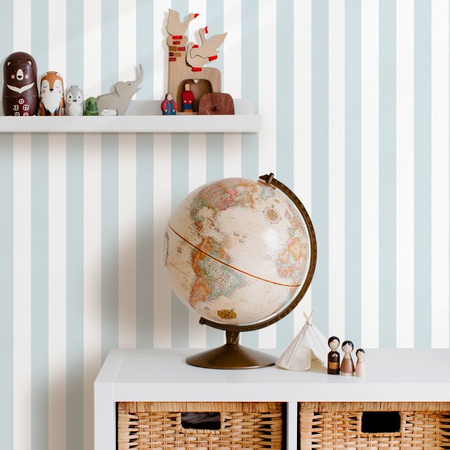 Elegant Striped Serene Pale Blue White Wallpaper (Creator Uploaded)
