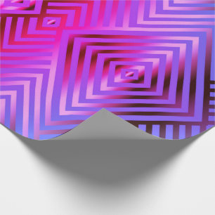 Elegant striped steel blue and gradient pink colou wrapping paper