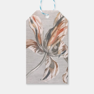 Elegant Striped Tulip Antique Flower Etching Gift Tags