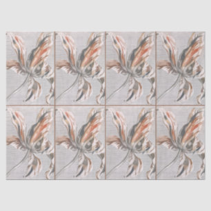Elegant Striped Tulip Antique Flower Etching Tissue Paper