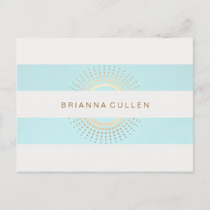 Elegant Striped Turquoise and Gold Circles Postcard