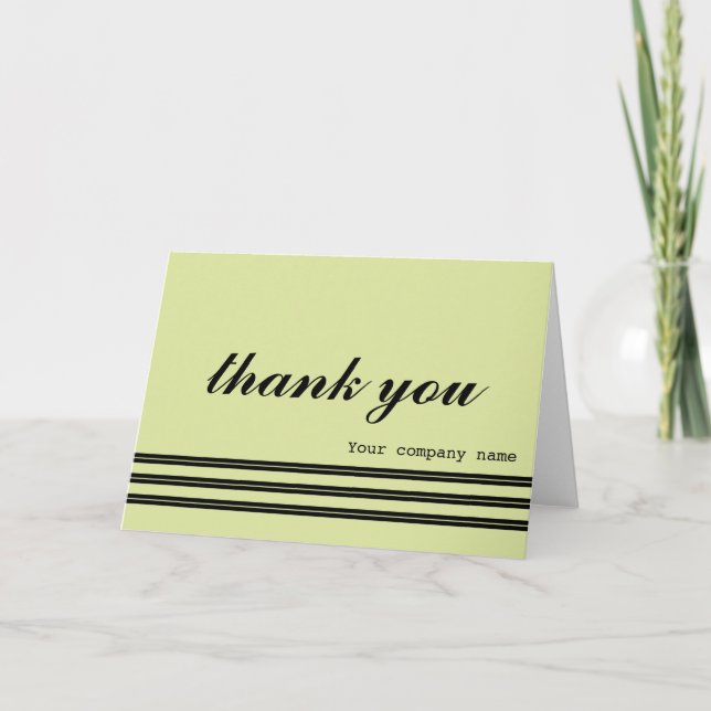 ELEGANT STRIPES BLACK BUSINESS THANK YOU (Front)