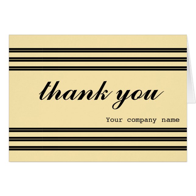 ELEGANT STRIPES BLACK BUSINESS THANK YOU (Front Horizontal)