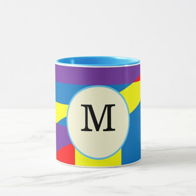 Elegant Stripes Colourful Pattern Mug (Center)