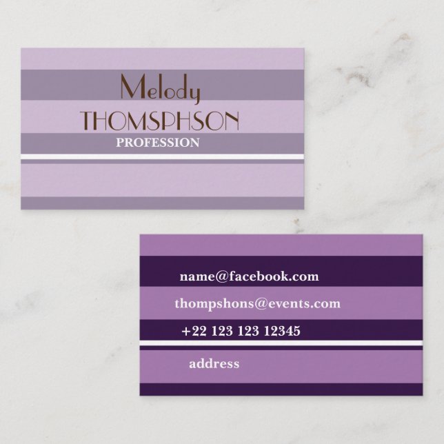 elegant stripes double face business card (Front/Back)