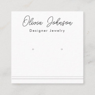 Elegant Stripes Modern Jewellery Earring Display  Square Business Card