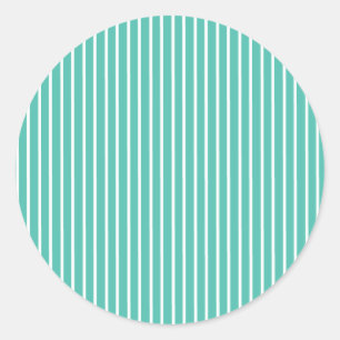 Elegant Stripes White - Bluegrass Green  Classic Round Sticker