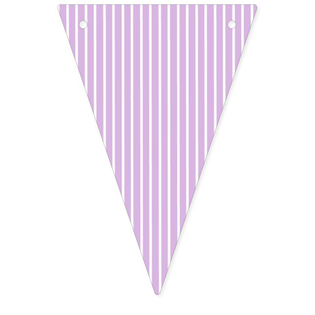 Elegant Stripes White - Soft Lilac Bunting (First Flag)