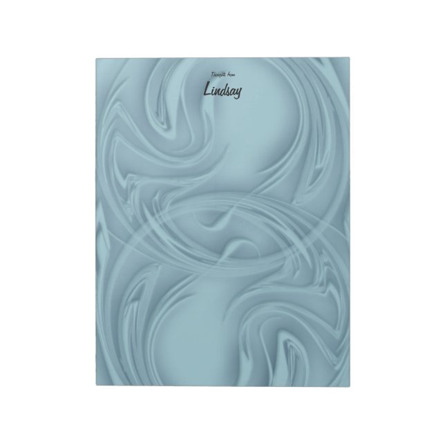 Elegant Strokes Over Blue Abstract Notepad (Rotated)