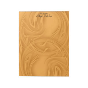 Elegant Strokes Over Orange Abstract Notepad