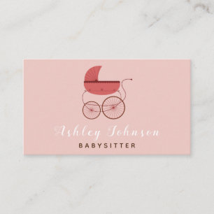 Elegant Stroller Babysitter Nanny Elegant Classic Business Card