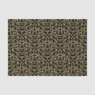 Elegant Style Black and  Gold Damask Tissue Paper