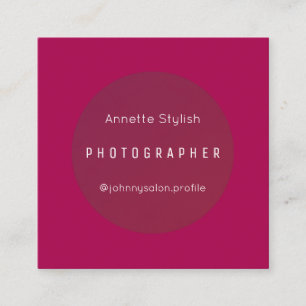 Elegant style rounded frame cover purple red square business card
