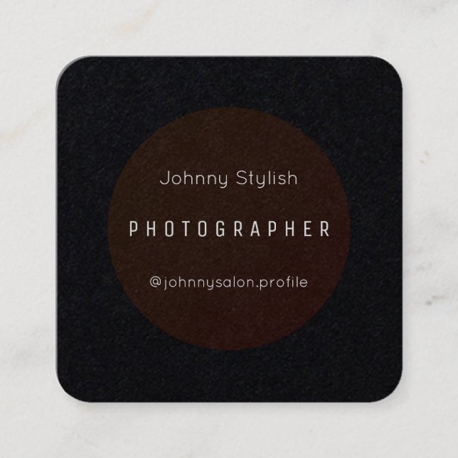 Elegant style rounded frame cover square business card (Front)