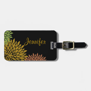Elegant Stylised Chrysanthemums Custom Luggage Tag