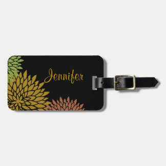 Elegant Stylised Chrysanthemums Custom Luggage Tag
