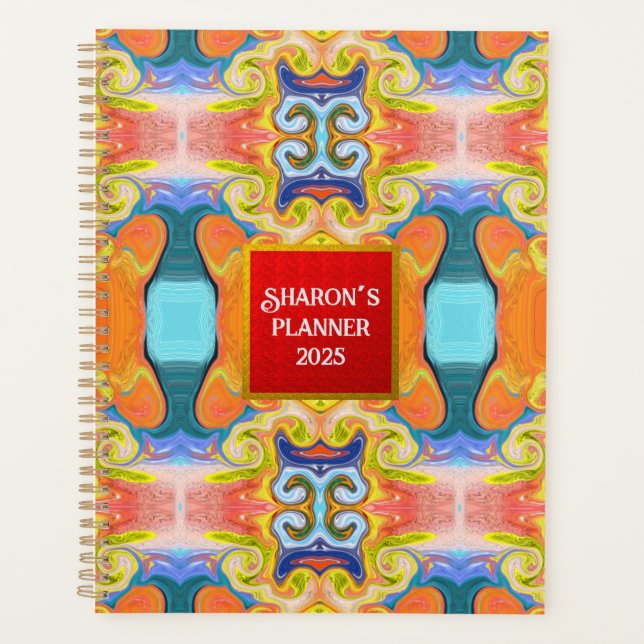 Elegant Stylish Abstract Art Deco Imperial Marble  Planner (Front)