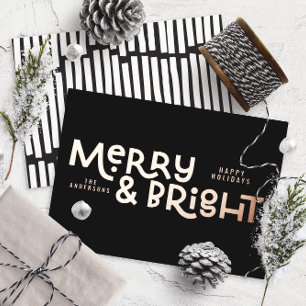 elegant stylish All is bright Christmas Foil Holi Foil Holiday Card